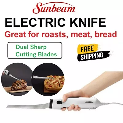 Sunbeam Electric Carving Knife Stainless Steel Blades Meat Bread Roast Food NEW • $86.60