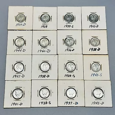 1928-1945 Mercury Dime Lot High Grade Most Mint Marked Us Coins Silver Fast Ship • $20.50