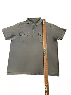 J Ferrar Shirt Mens XL Green Short Sleeve Polo Modern Fit 95% Cotton 5% Spandex • $10