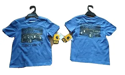Carhartt Tee Shirt Boys Quad 4 Wheeler Front/Back Blue 4T • $10.99