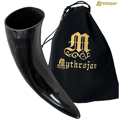 Viking Horn Mug Drinking Beer Ale Cup Medieval Inspired Wine Mead Bovine 400 ML • $24.99