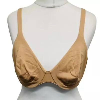 LA PERLA Ladies Beige Lace Nude Cup Bra Cotton Luxury Wired 32 E NEW • £11.05