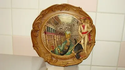 RARE Vintage Venice Italy Resin Wall Plaque Decoration Souvenir 9.2  X 9.2  • $59.99