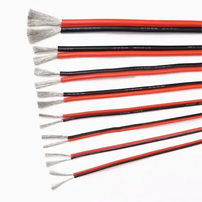 10AWG-24AWG 2Pin Red&Black Silicone Wire Extra Soft Silicone Cable Tinned Copper • £199.42