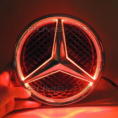 Red Car Led Grill Logo Emblem Badge Light For Mercedes Benz C E GL A 2012-2018 • $38.69