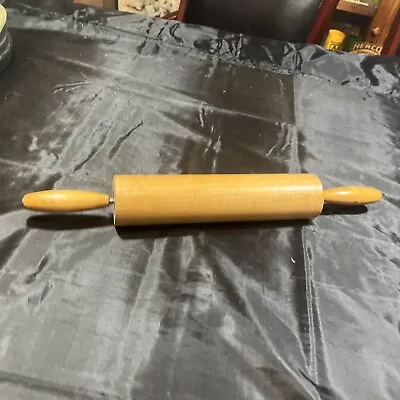 Vintage Solid 18.75  Wooden Rolling Pin | Farmhouse Kitchen Decor • $8.99