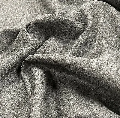 Dark Grey 100% Melton Wool Fabric Made In England  Overcoating 500 Grams • £16.99