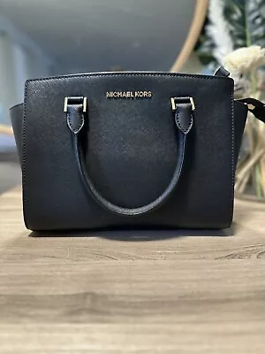 Michael Kors Selma Medium Saffiano Leather Satchel Black • $129.99