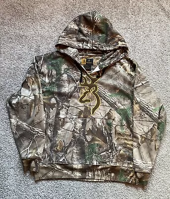 Browning Sweatshirt Hoodie Men Large Realtree Xtra Leaves Limb Pullover Modified • $30