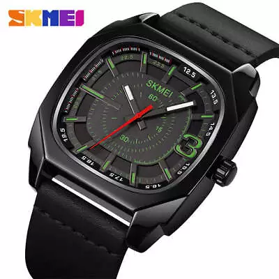 Uk Men Watch Quartz Analogue Design Casual Leather Strap Waterproof  Wristwatch • £14.71