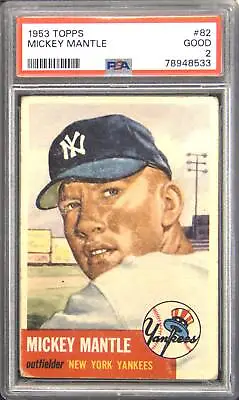 1953 Topps #82 Mickey Mantle PSA 2 • $3000