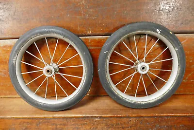 Lot Of 2 Vintage Clipper Puncture Proof Wagon Tricycle Wheel W/ Spokes 14 X 1.75 • $79.95