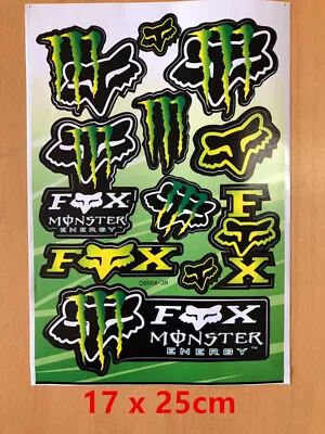 Monster Sticker Decal Sheet Car Dirt ATV Quad Motorcycle Motorcross MX PIT BIKE • $6.39