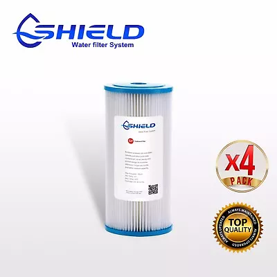 $76.95 • Buy 4 X 20 Micron Pleated Sediment Filter  Washable 10  X 4.5  Big Blue Cartridges