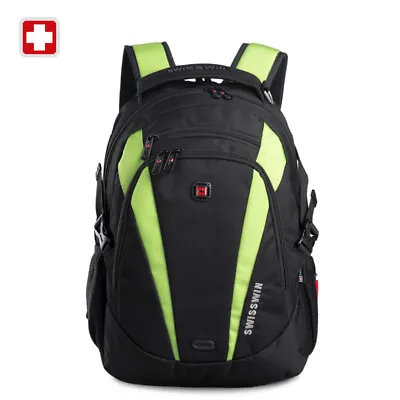 £62.22 • Buy  Swiss Waterproof 15'' Laptop Backpack Travel School Shoulder Bags SW9986 Green