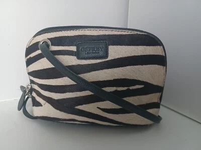 £9.30 • Buy Osprey Black And White Leather And Animal Hide Small Crossbody Shoulder Bag