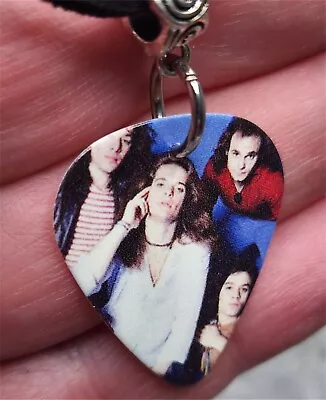 Van Halen Group Picture Guitar Pick Necklace With Black Suede Cord • $5