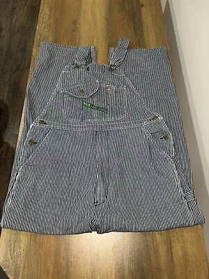 Vintage Key Imperial Hickory Stripe Denim Bib Train Conductor Overalls Sz 36x34 • $34.99