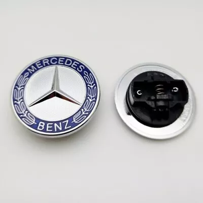 Front Hood Emblem Silver Flat Laurel Wreath Badge For Mercedes AMG 57mm • $11