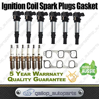 6pcs For Holden Commodore Vz Wl V6 3.6l Ignition Coil + Spark Plugs + Gaskets • $165