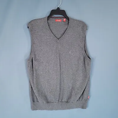 Izod Men's Pullover Cotton Vest V-Neck Sleeveless Gray Size L • $16.59