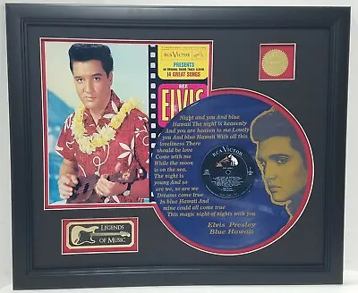 Elvis Presley Laser Etched W/lyrics Limited Edition Vinyl Framed Record Display  • $295.95
