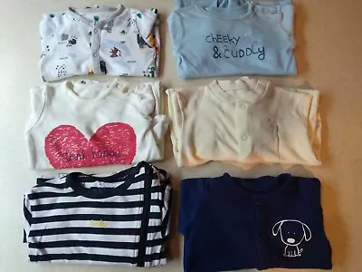 0-3 Months Baby Bundle Lot Of 6 Sleepsuits Clothes • £5