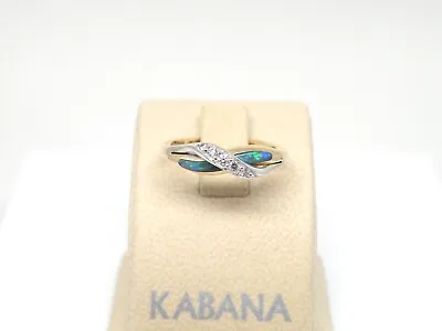 Authentic Kabana 14K Yellow & White Gold Ring  Premium Opal Inlay  Diamonds • $2019