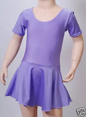 £8 • Buy SALE ITEM Leotard Dress Short Sleeve Plain Front - Ballet Colours - (ELLIE)