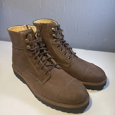 Men’s 8.5 M Samuel Hubbard Uptown Maverick Brown Nubuck Leather Lace/Zipper Boot • $90