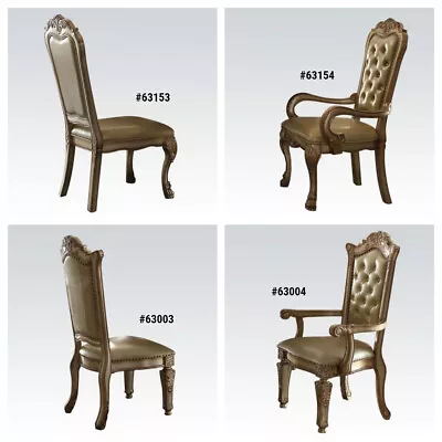 ACME Vendome Classic Designed Antique Pearl & PU Finish  48 H Arm / Side Chair  • $756.19