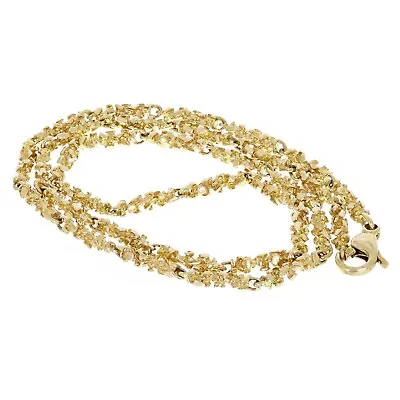 10k Yellow Gold Solid Nugget Link Necklace 22  4mm 24.5 Grams • $1225.49