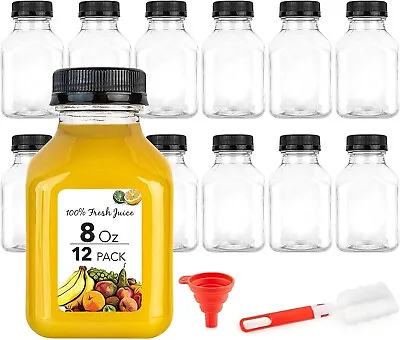 8 Oz Juice Bottles With Caps Juicing 12 Pack Reusable Plastic Bottles - 8 Oz • $22.90