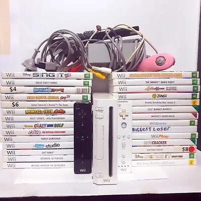 NINTENDO Wii Console Bundle Plus 28 Games And 3 Controllers VGC  • $220