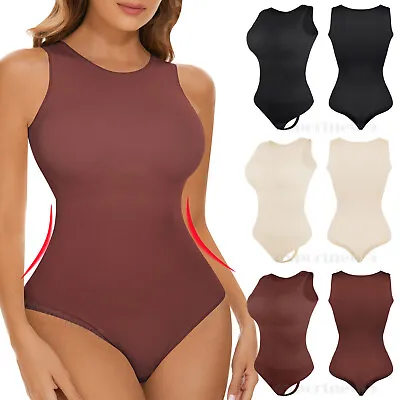 Women Seamless Body Shaper Full Light Control Shirts Slimming Bodysuit Shapewear • £13.79