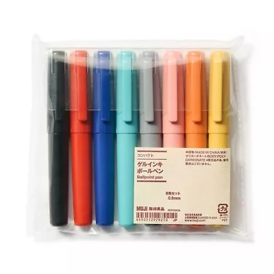 MUJI Compact Gel Ink Ballpoint Pen 8 Color Set 0.5mm New • $42.20