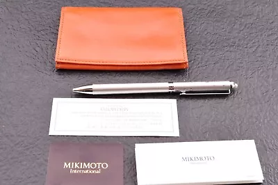 Japanese Pearl Brand MIKIMOTO Card Case And Ballpoint Pen With Pearls.with Box. • $93.85