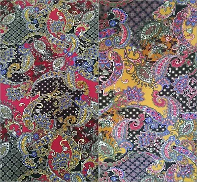 Polyester Spandex ITY Matte Jersey 2 Way Stretch Big Paisley Design_ By The Yard • $9.99