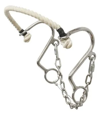 Showman Stainless Steel  Little S  Rope Nose Hackamore Bit And Curb Chain 14116 • $34.94