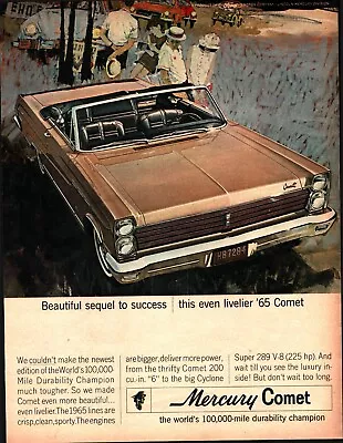 1965 Mercury Comet Ad Beautiful Sequel To Success This Even Livelier '65 Comet • $26.79