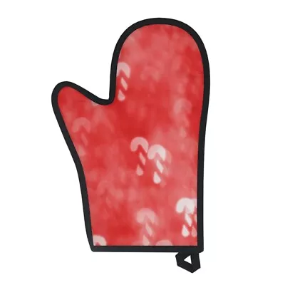 Candy Cane Holiday Red White Oven Glove Kitchen Mitt With Loop Hanger • $12.95