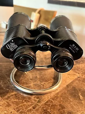 Vintage Elite 16X50  Binoculars In Original Leather Case With Compass On Top • $19