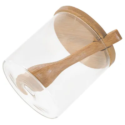 1 Pc Seasoning Jar Creative Clear Salt Holder Container Pot With Lid And Spoon • £11.20