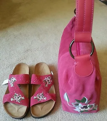 $125.99 • Buy Betula Sandals & Matching Leather Suede  Handbag!