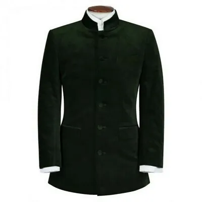 Mens Green Velvet Jhodpuri Jacket Elegant Grooms Wedding Party Wear Blazer Coat • $159.50