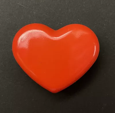 Vintage 1984 Refrigerator Magnet Puffy Red Ceramic Heart Made In Japan • $12.99