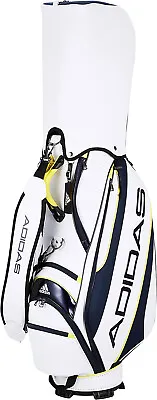 Adidas Golf Men's Caddy Bag LINEAR LOGO 9.5 X 47 Inch 4.2kg White Navy VU280 • $177.77