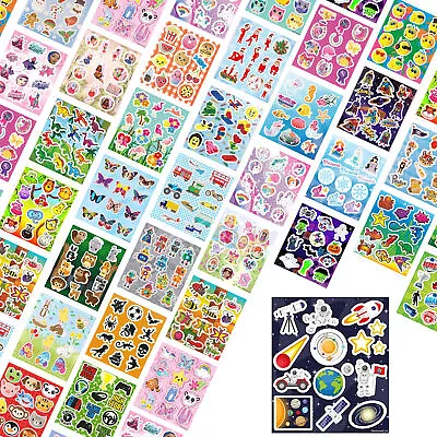 6 Stickers Sheets - 72 Stickers - 26 Designs - Party Bag Filler Pinata Toy Kids • £1.49