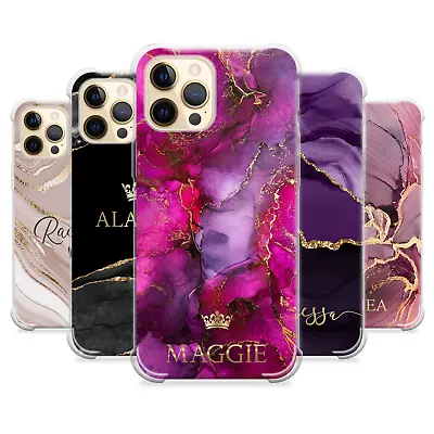 Personalised Phone Case For IPhone 15 14 13 12 Pro Max Marble Silicone Cover • £6.69