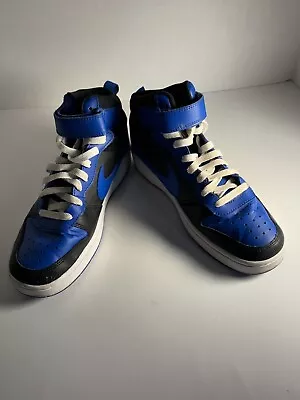 Nike Blue And Black High Tops Strap And Tie Nike Court DM8872-001 Size 7 Youth • £20.08